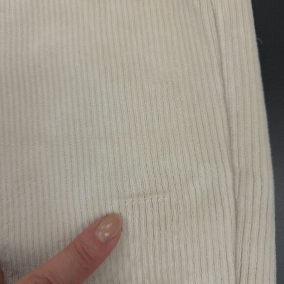 VUORI Haven Wide Leg Ribbed Knit Pant Suede Beige Athleisure Lounge Clean Girl - Picture 9 of 10